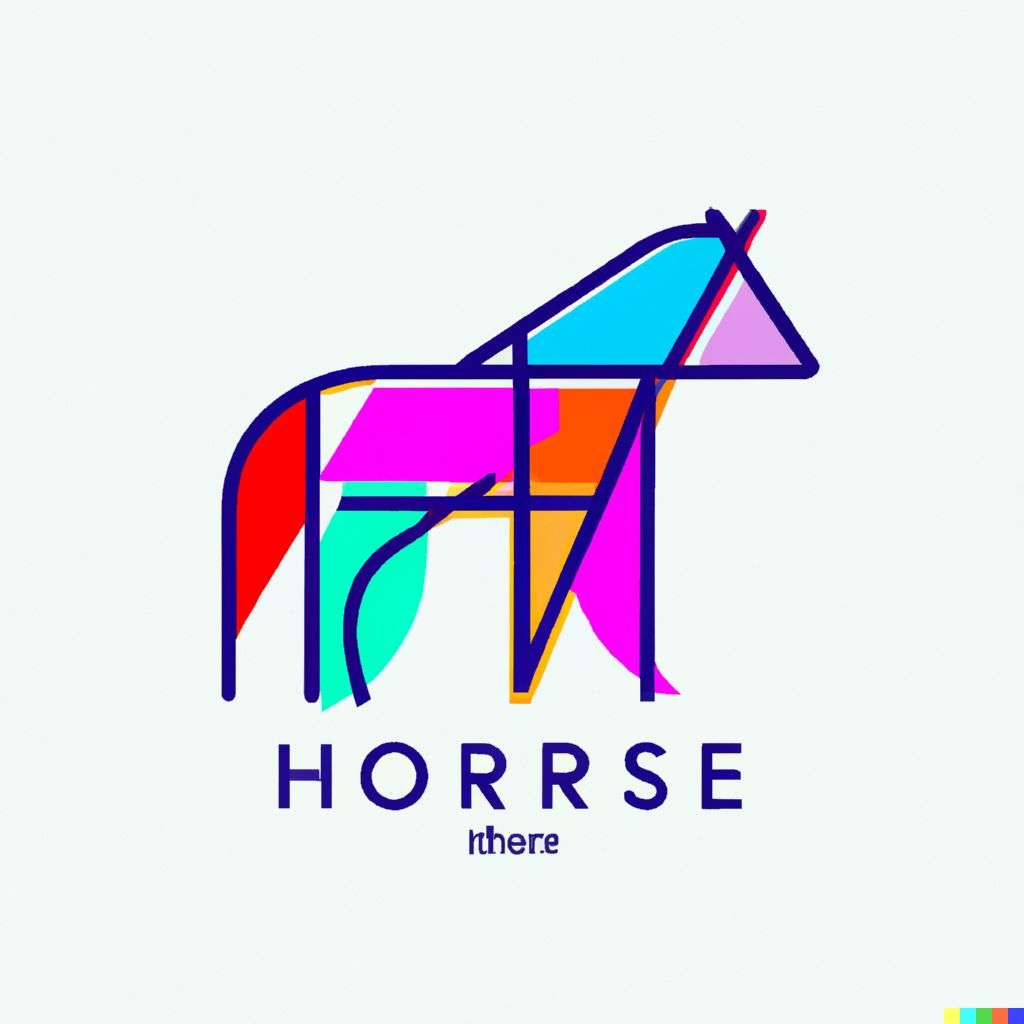a horse, iconized modern colorful clean linear illustration, inspired by Bauhaus
